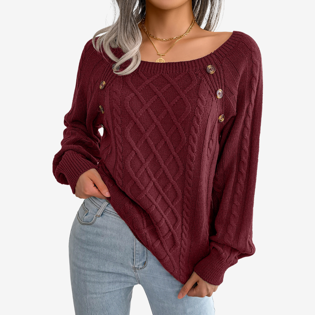 Meli™ Maglione con bottoni decorativi