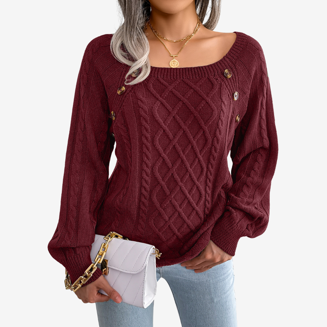 Meli™ Maglione con bottoni decorativi