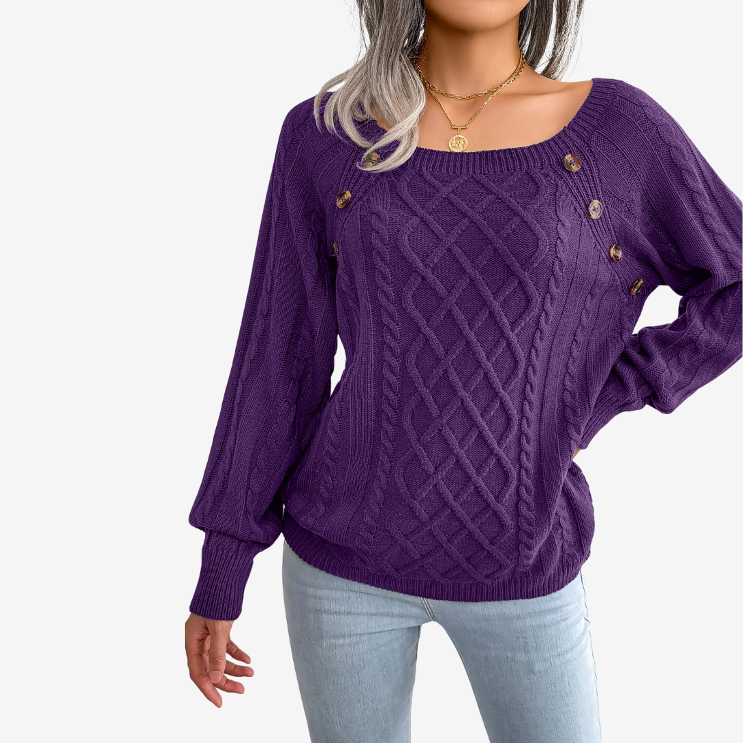 Meli™ Maglione con bottoni decorativi