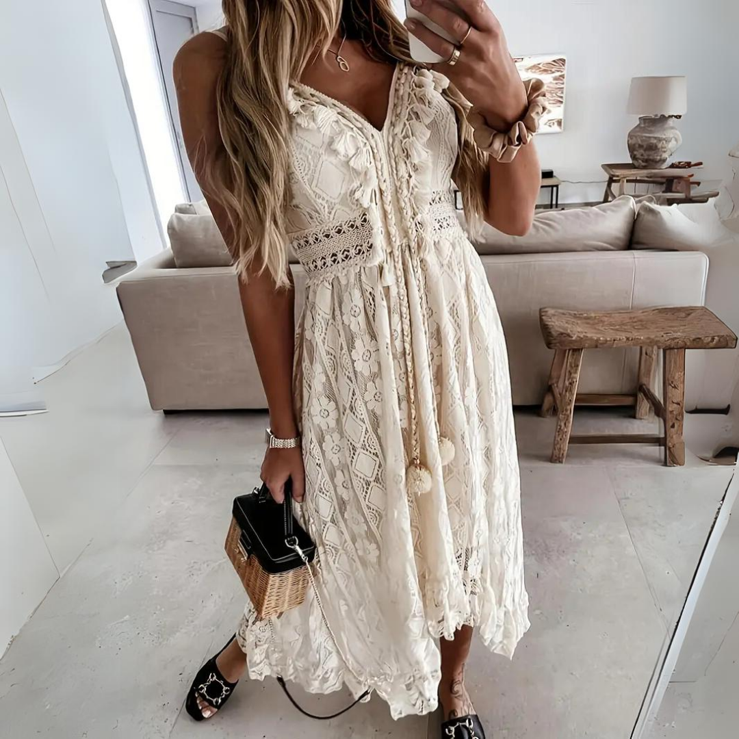 Rachele – Abito boho in pizzo