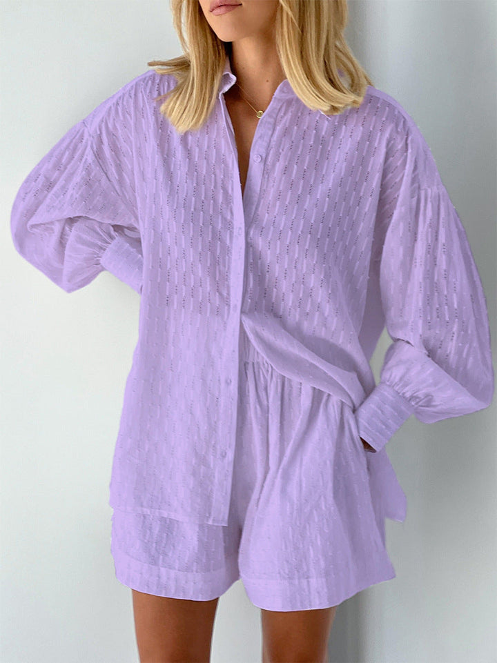 Elizabeth - Completo due pezzi fluido con camicia e pantaloni corti