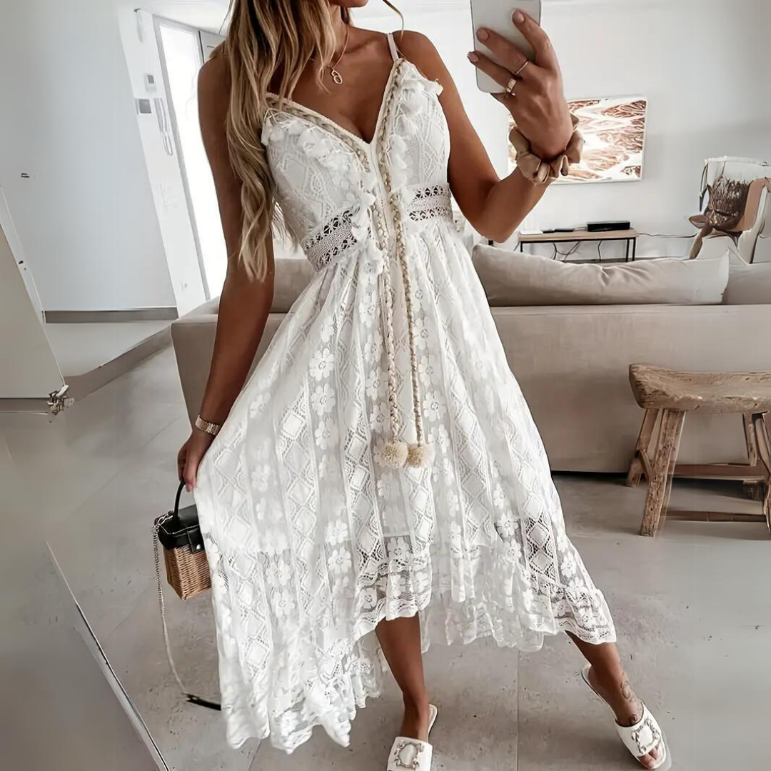 Rachele – Abito boho in pizzo