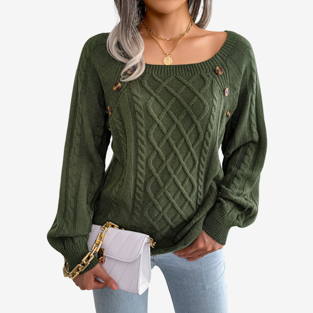 Meli™ Maglione con bottoni decorativi