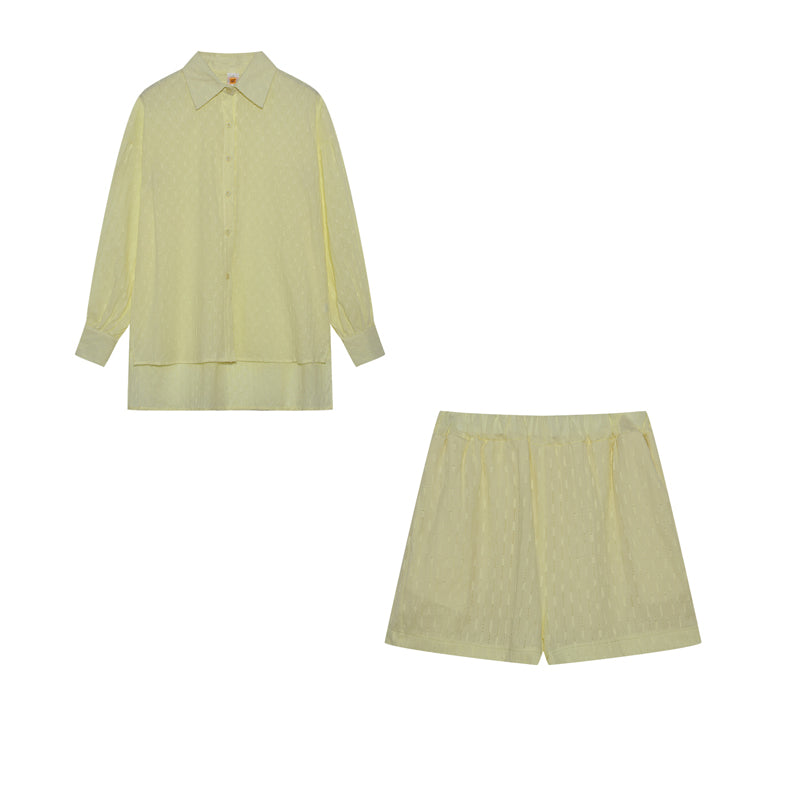 Elizabeth - Completo due pezzi fluido con camicia e pantaloni corti