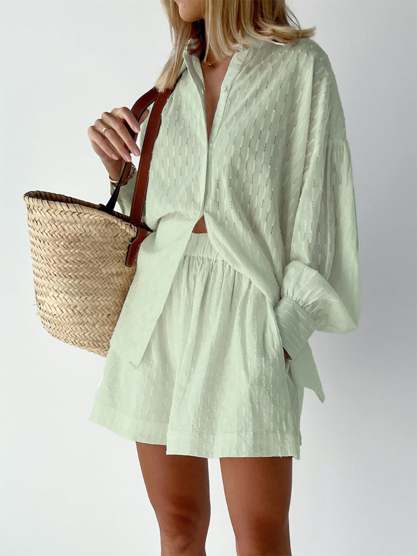 Elizabeth - Completo due pezzi fluido con camicia e pantaloni corti