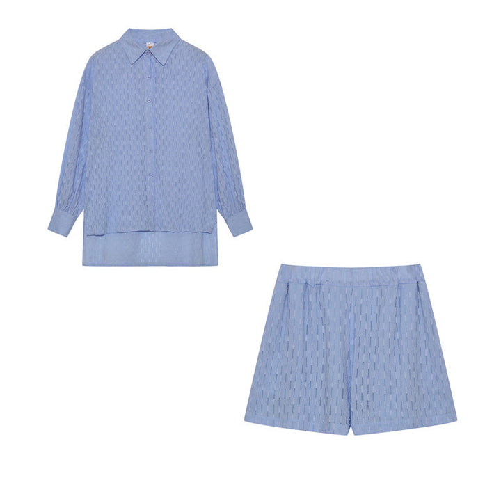 Elizabeth - Completo due pezzi fluido con camicia e pantaloni corti