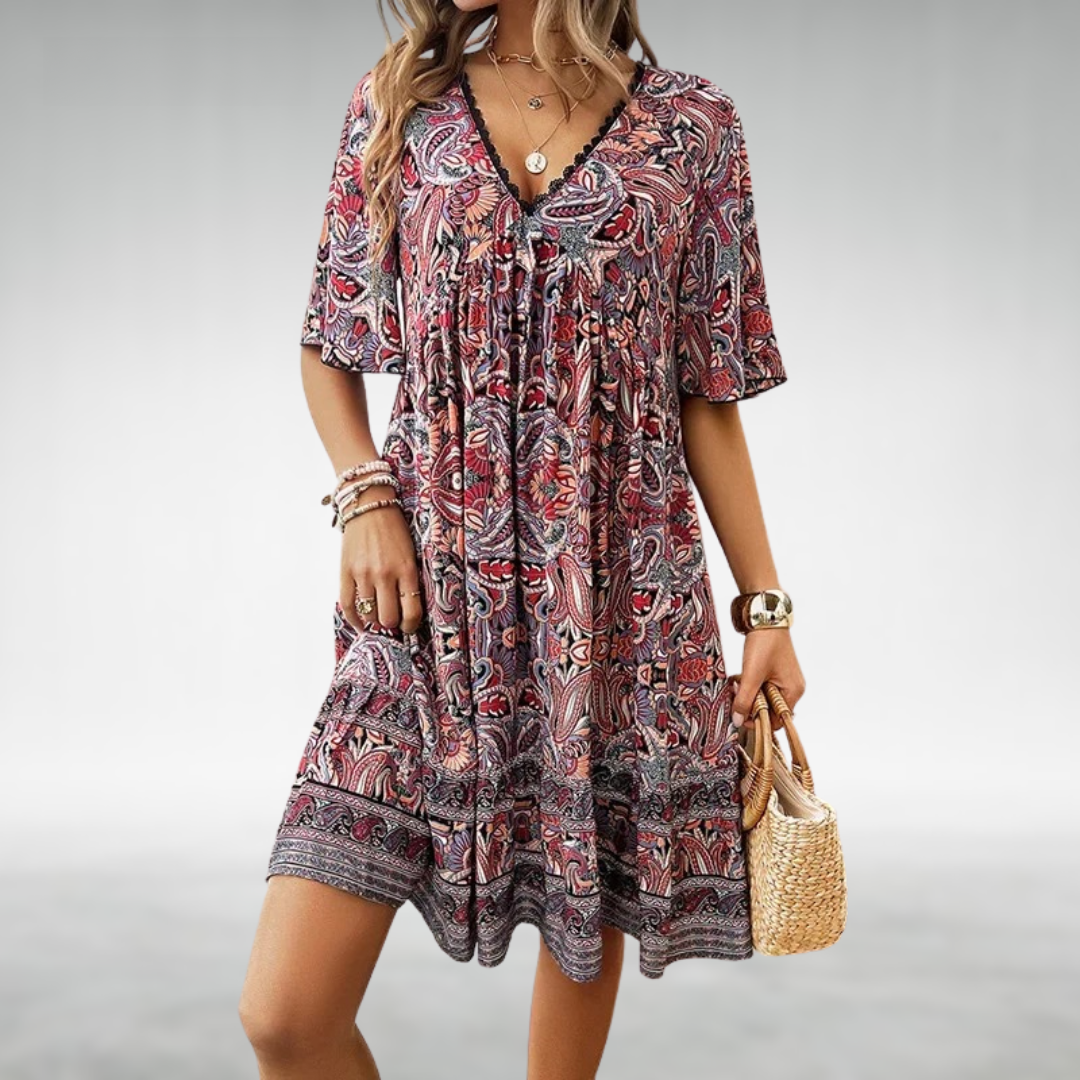 Quinta – Abito boho svasato