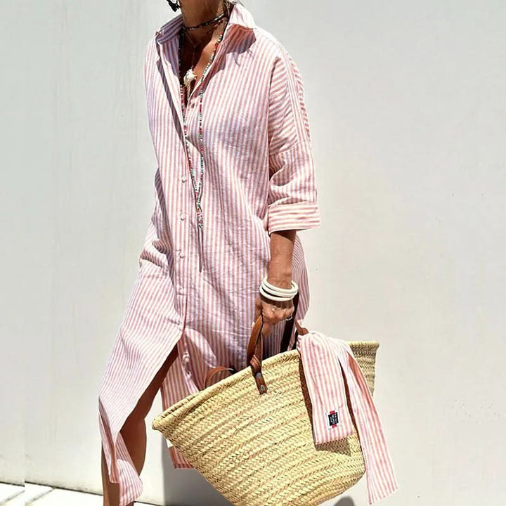 Maia – Abito boho a righe eleganti