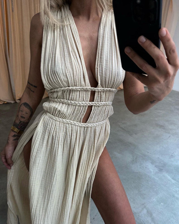 Zoe – Abito boho con spacco