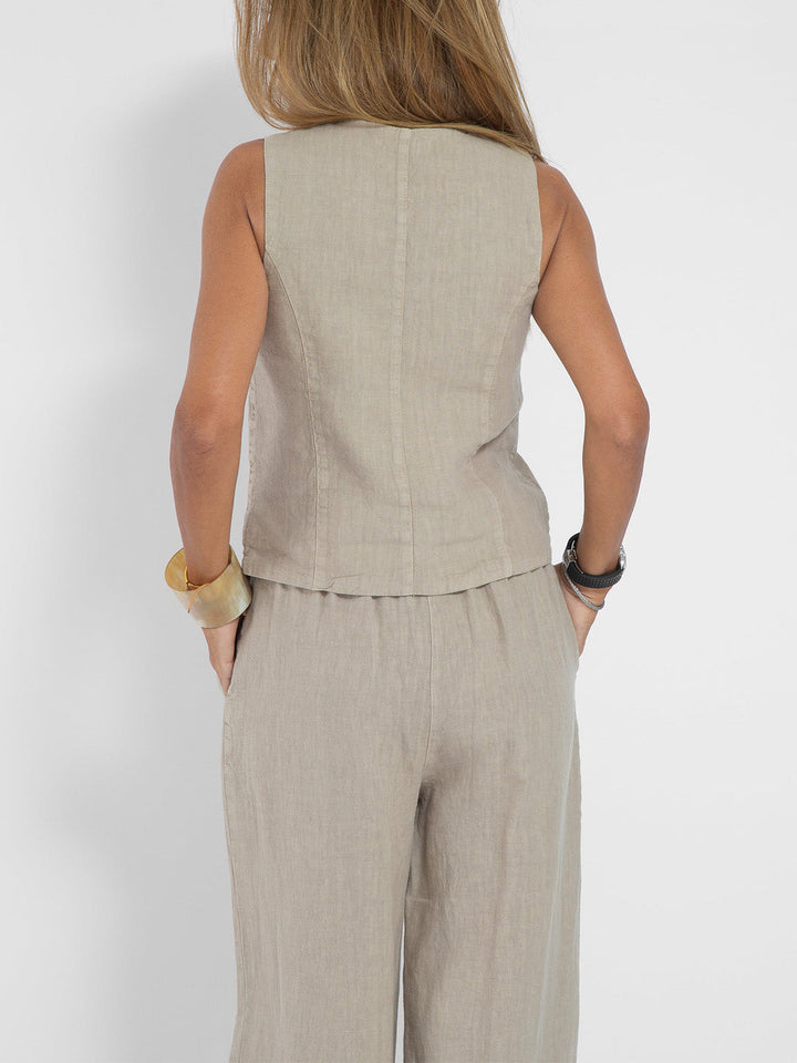 Aira - Completo due pezzi con gilet e pantaloni a gamba larga