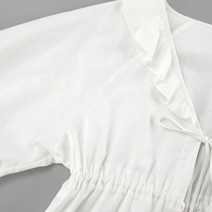 Lysandra - Completo due pezzi con top arricciato e pantaloni corti