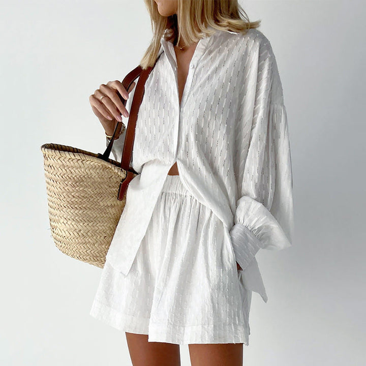 Elizabeth - Completo due pezzi fluido con camicia e pantaloni corti