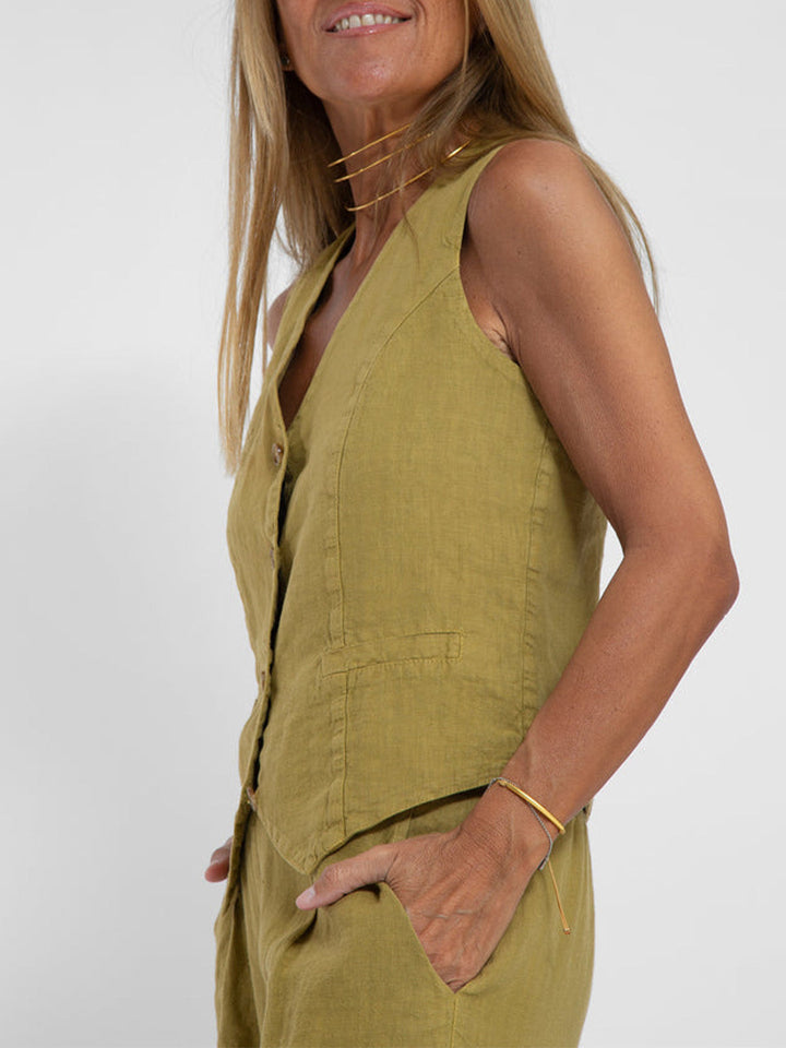Aira - Completo due pezzi con gilet e pantaloni a gamba larga