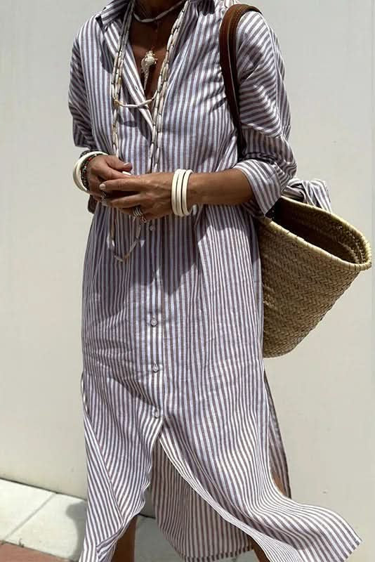 Maia – Abito boho a righe eleganti