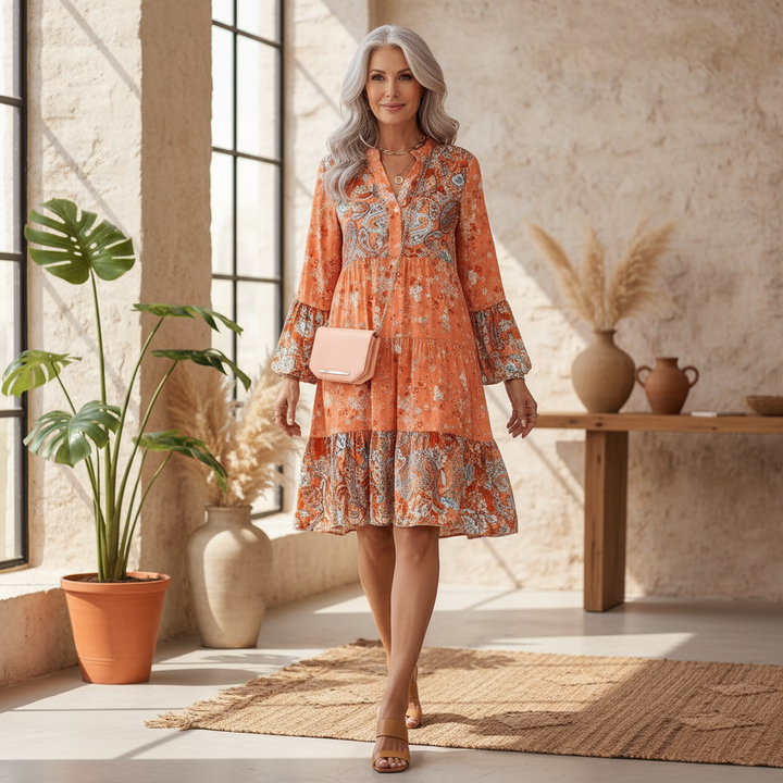 Elena – Abito boho stampato