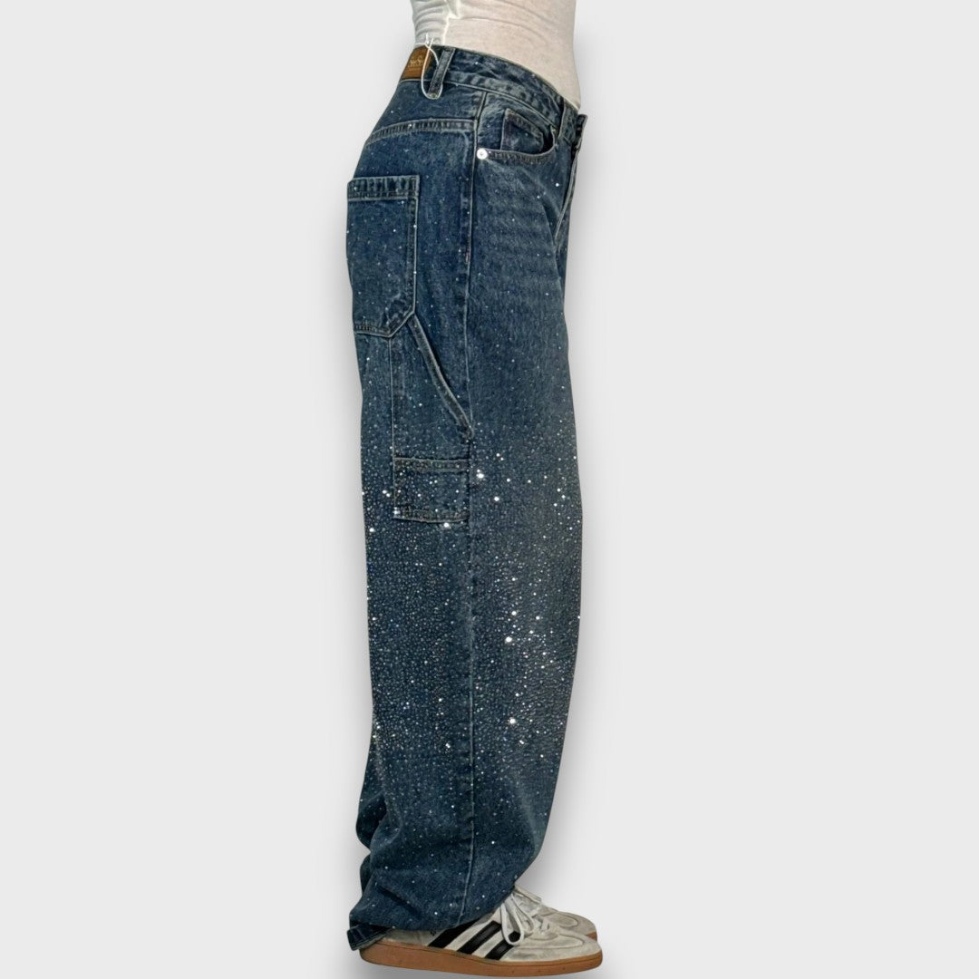 Nolene – Jeans con finitura scintillante e carattere urbano