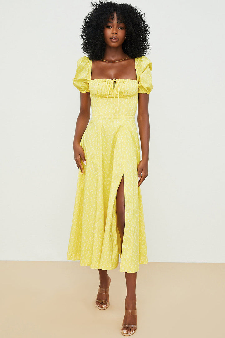 Arianna – Abito boho con maniche a sbuffo